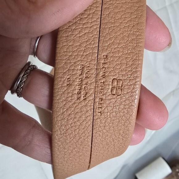 B-Low the Belt Vegan Leather Tan Belt with gold Ring - OS - Picture 3 of 5